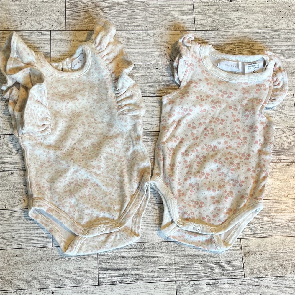 Jamie Kay Frill Singlet Bodysuits in Limonium and Primrose Floral